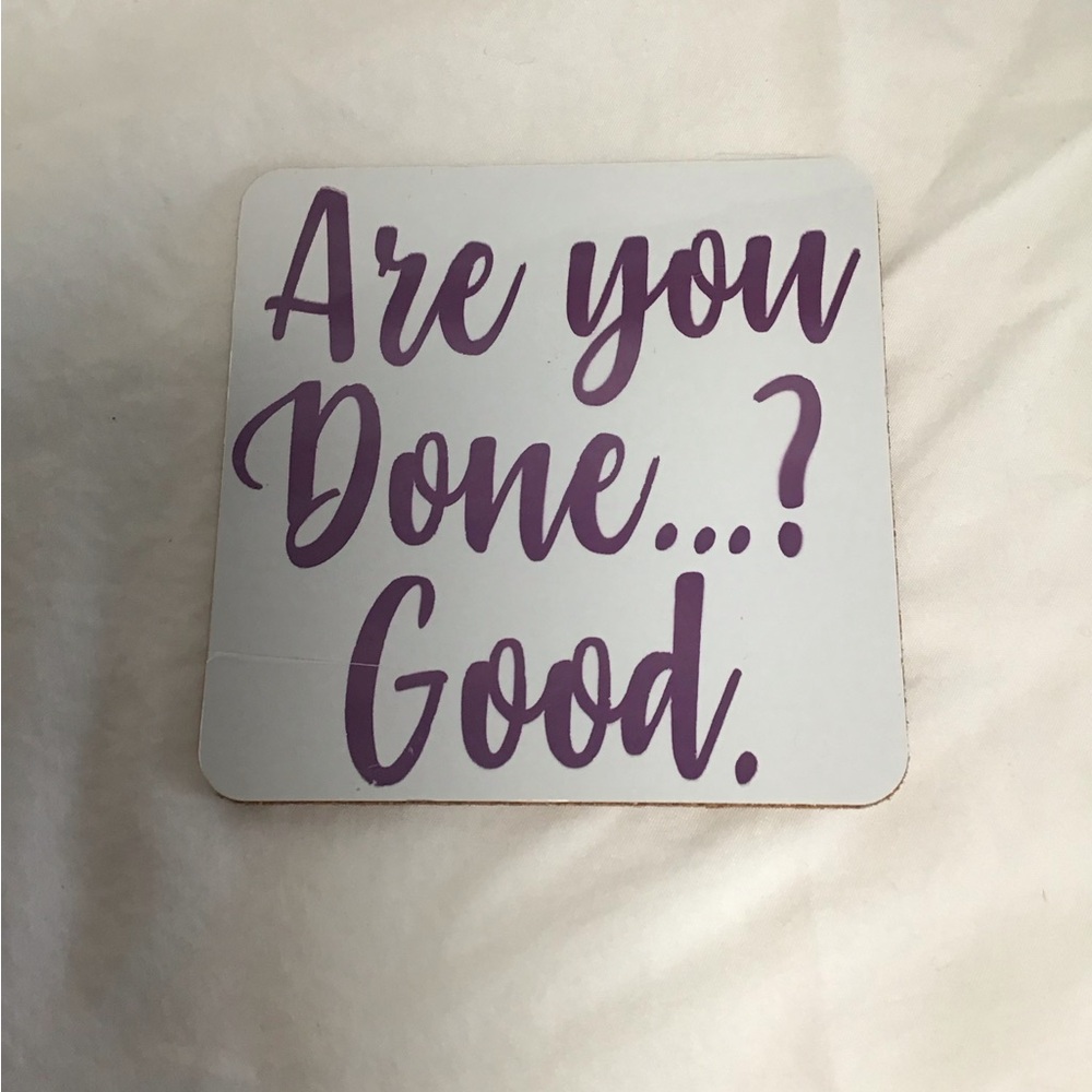 Purple and White Decorative Coaster